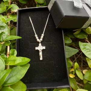 Elegant Silver Cross Necklace sterling silver 925